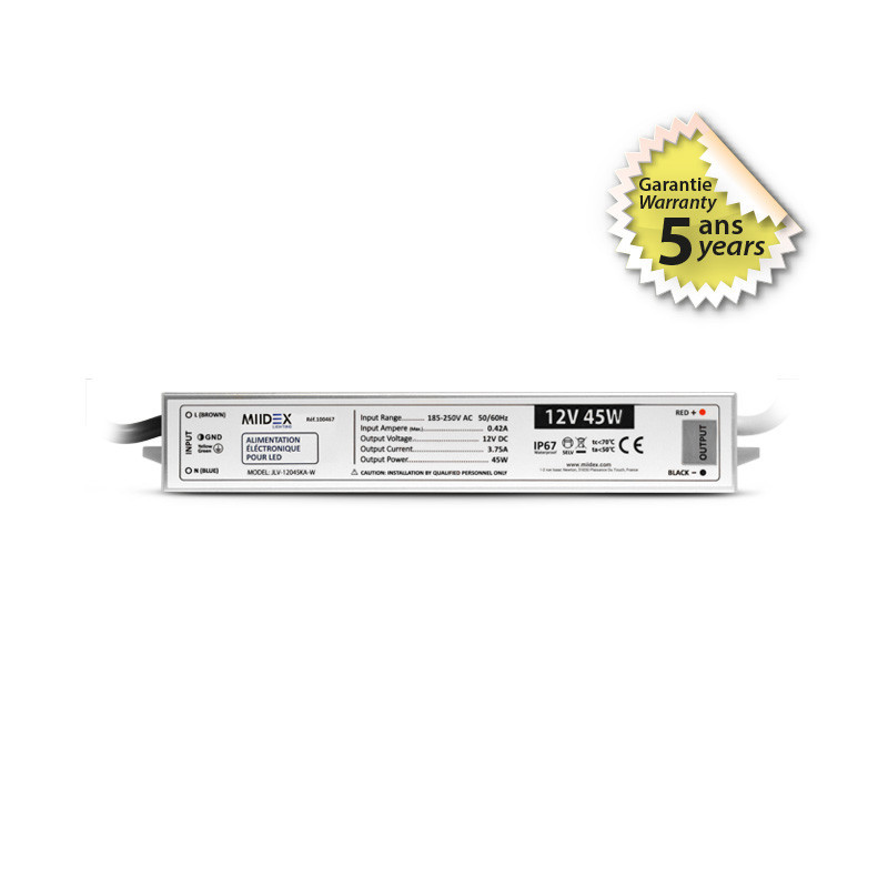 ALIM 12V DC LUMINEUX 45W IP67  - ALIMENTATION - ACCESSOIRES 
