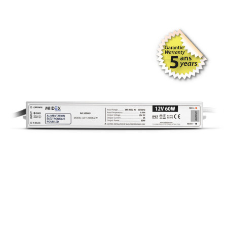 ALIM 12V DC LUMINEUX 60W IP67  - ALIMENTATION - ACCESSOIRES 