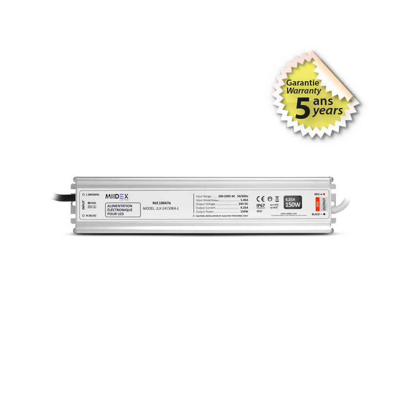 ALIM 24V DC LUMINEUX 150W IP67 - ALIMENTATION - ACCESSOIRES 