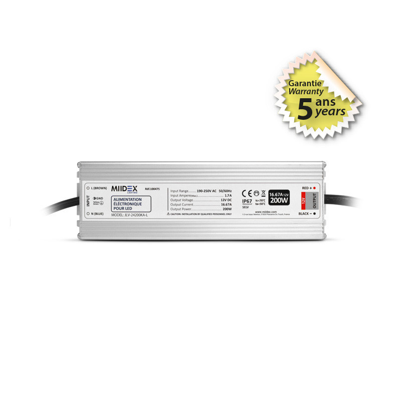 ALIM 12V DC LUMINEUX 200W IP67 - ALIMENTATION - ACCESSOIRES 