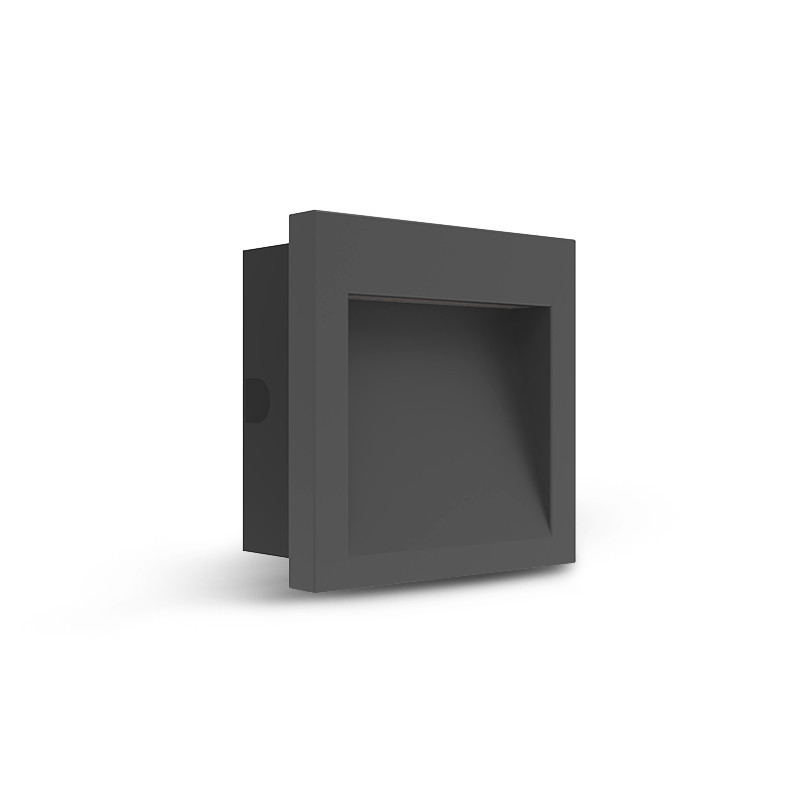 ENCASTRE MUR 3W IP65 90x90MM - ZEPHYR - LUMINAIRES EXTERIEURS 