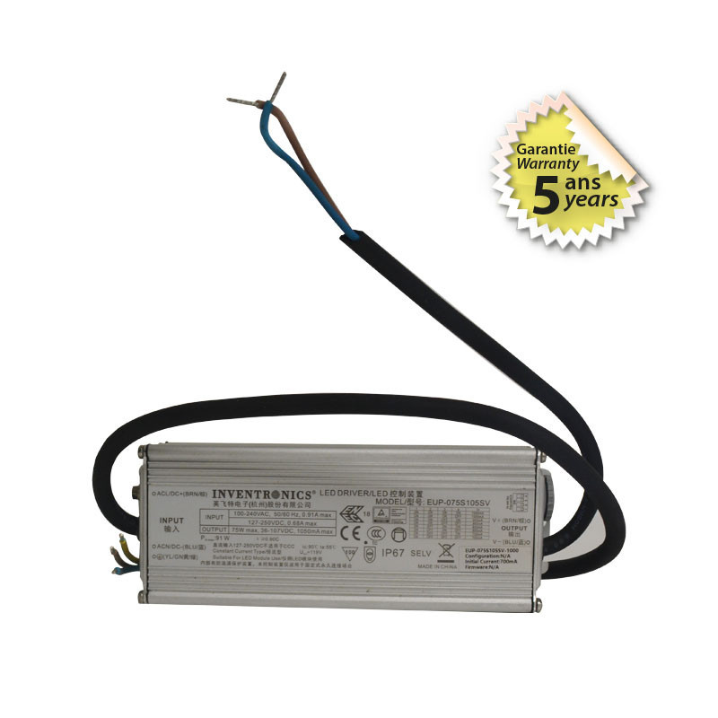 DRIV 36-107V 75W 700mA - FLOW - LUMINAIRES EXTERIEURS 
