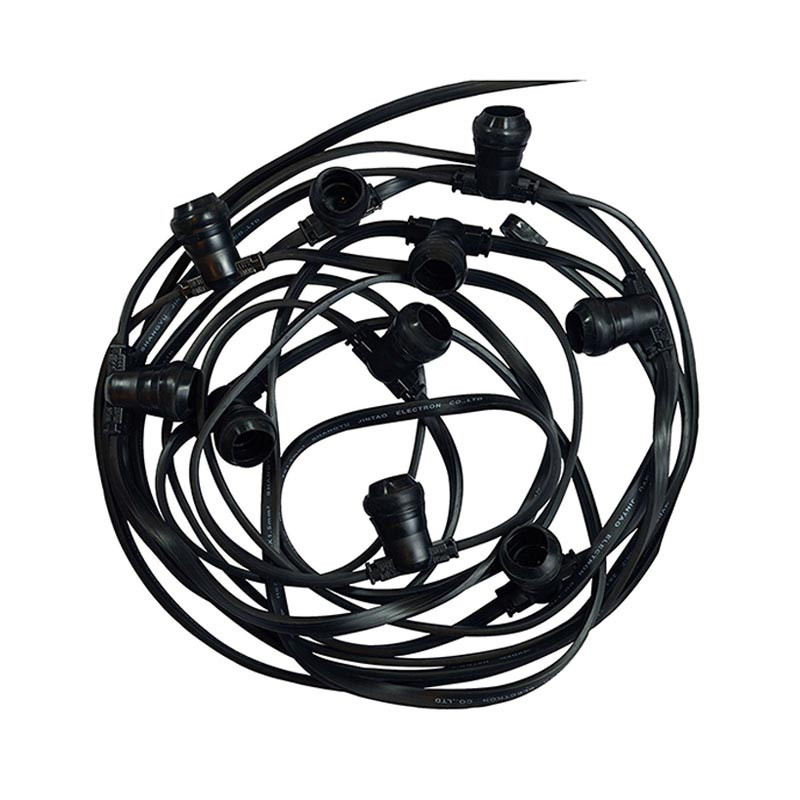 GUIRLANDE CABLE NOIR 10M E27 - GUIRLANDE - LUMINAIRES EXTERIEURS 
