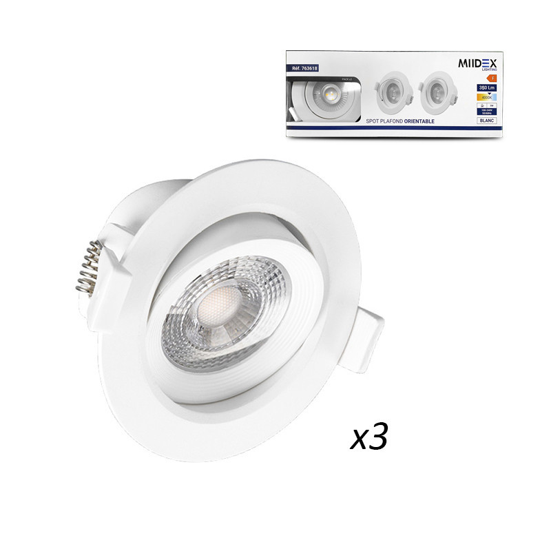 SPOT PLAF 5W 4000K BOI (X 3) - CARAT - LUMINAIRES INTERIEURS 