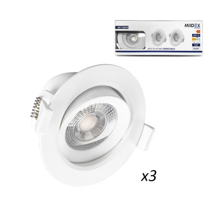 SPOT PLAF 5W 4000K BOI (X 3) - CARAT - LUMINAIRES INTERIEURS 